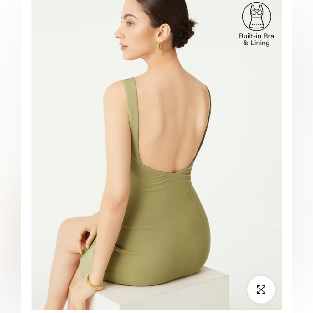 Backless built in bra mini dress